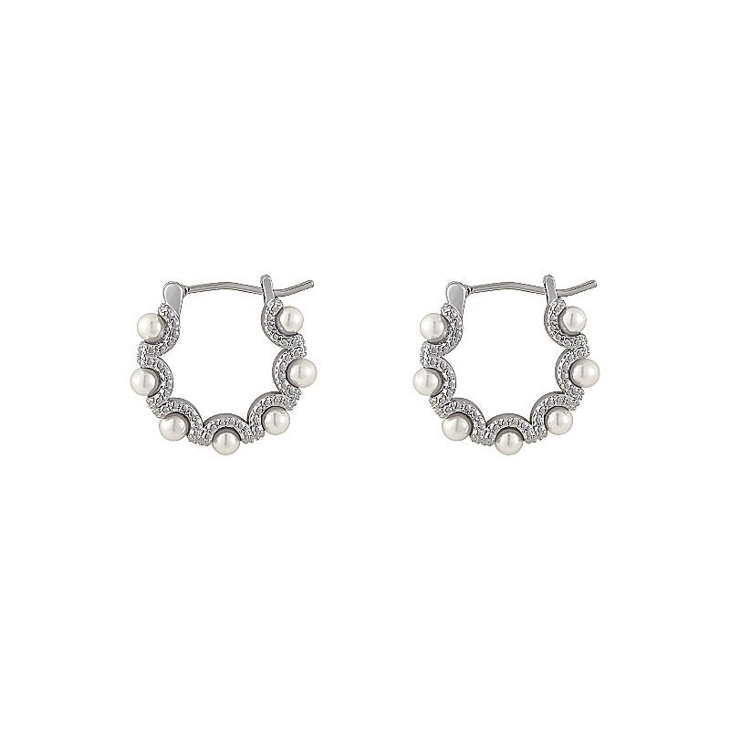 Wholesale Circle Pearl Vintage Earrings
